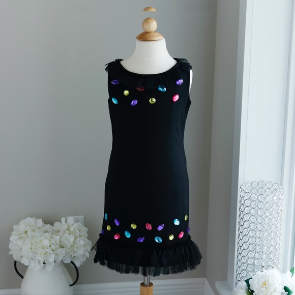 Little Black Dress Sleeveless Faux Jewels Party Recital Special Occasion NWT - Picture 8 of 12